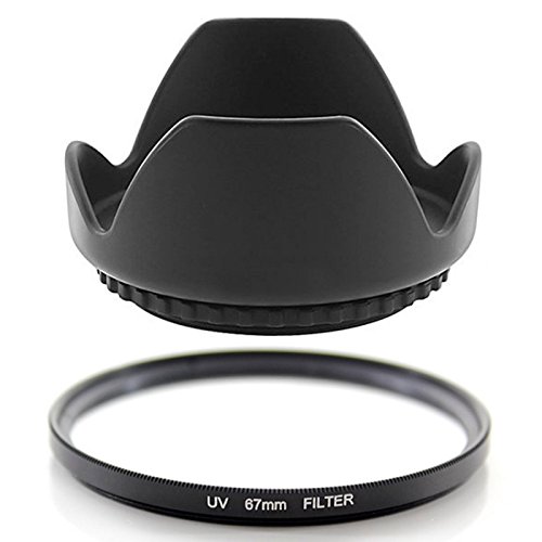 Kit 67mm UV Filtre Protecteur   Pare Soleil Pour NIKON DSLR D3200 D3100 D3300 D3000 D5000 D5200 D5300 D5100 OBJECTIF LENS 18-105  CANON DSLR EOS REBEL T3i T2i T4i T5i 550D 600D 700D 650D OBJECTIF LENS 18-135