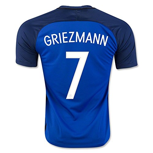 2016 UEFA Euro Cup Frankreich 7 Antoine griezmann Home Football Soccer Jersey in Blau Größe L Blau – blau