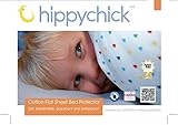 Hippychick Mattress Protector Flat Sheet, 150 x 100 cm - Single, White