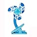 Produktbild Vaycally Cute Portable Mini Baby USB und Batterie Dual-Verwenden Clip-on Stroller Fan Clip Lüfter Tischventilator für Trolley Ventilator Kinderbett Kinderwagen (Blau)