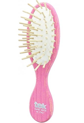 Preisvergleich Produktbild Tek rosa kleine ovale Haarbürste - Handgemacht in Italien