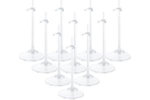 HMIEPRS Doll Display Stand Display Holders, Adjustable Transparent Model Display Stand Support Dolls Accessories Frame for 11-13 In / 28-33 cm Barbie Dolls (10 Pcs)