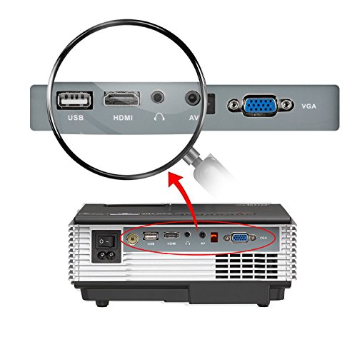 Android Beamer WIFI Projektor LED 1500 Lumen Video Projektor unterstÃ¼tz 1080p / 720p mit HDMI VGA USB AUDIO Eingang fÃ¼r Smartphone PC Laptop PS4 Xbox, integrierte Lautsprecher