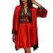 Price comparison product image Lazzgirl 2pcs Women Sexy Satin Lace Sleepwear Babydoll Lingerie Nightdress Pajamas Set(Red,Small)