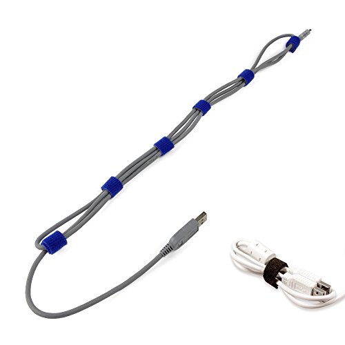Label-the-cable Klettbandrollen doppelseitig (Haken & Flausch), Klettkabelbinder zuschneidbar, Velours-Qualität, geeignet als Kabelbinder, Klettband/ LTC Roll mx, 4 Stück, 1 m x 16 mm, Bunt, LTC 1230 - 3