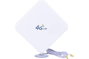 AIGOLINK TS9 Antenne, Antenne 4G LTE Dual Mimo Omi Directionnelle 696-2700 MHz |Gain Élevé Jusqu'à 35dBi WiFi Antenne Compatible pour Routeurs Mobile 4g 5g Modem Huawei, connecteur TS9, Câble 2 Mètres