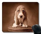 Gaming-Mauspad, Bunte süße Hund Basset, Präzisionsnaht, langlebige Mauspad