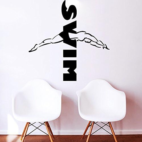 Wall Decals Swimming Sport Logo Swim Emblem Swimmer Kids Room Nursery Bedroom Vinyl Sticker Wall Decor Murals Wall Decal Murals