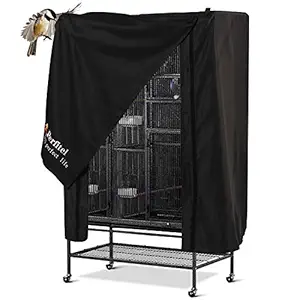 Perfitel Universal Bird Cage Cover(Black) Good Night Birdcage Cover Black-Out Birdcage Cover Durable Breathable Washable Material