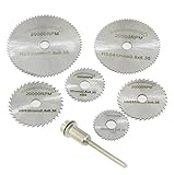 Extensión: 3.17 mm. YOEEKU 7pc HSS circular vio la herramienta rotatoria Dremel Cuchillas Adecuado para la Madera plástico fibra de vidrio cobre aluminio y metal Hoja delgada (discos de corte)