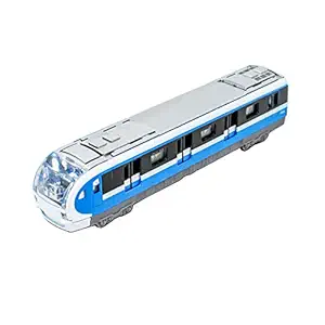 Tootpado Diecast Train for Kids High Speed Bullet Train Model Pull Back Action 7 Inch Long with Music - Blue (1TNG524)