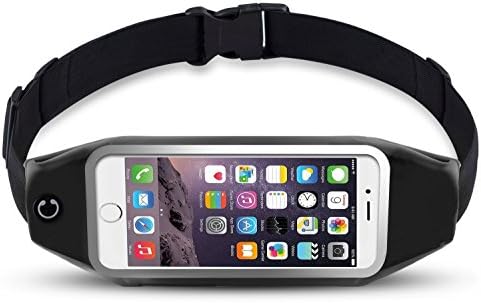 Yingbo Running Belt Waist Pack,Outdoor Dual Large Pocket Sports Sweatproof Reflective Belt Waist Bag Clear Touch Screen Window for iPhone 7 Plus/6S Plus/6S/6/5S/5/SE,Samsung Galaxy S7/S7 Edge
