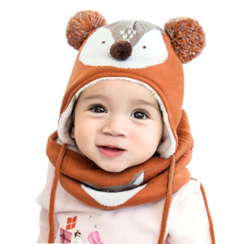 Bebe Dorriso Enfant Casquette Gants Echarpe Casquettes A Set Printemps Tomber Hiver Garcon Fille Bebe Naissance Mignonne Petit Renard Pompon Chapeaux 1 6 Ans Bebe Fille 0 24m Accessoires Vetements