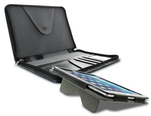 rooCASE Apple iPad Air Executive Portfolio Leather Case Cover – Black (with Pen Stylus) - 8