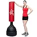 Produktbild Eyepower Standboxsack 160cm hoch Gefüllter Freistehender Boxsack für Erwachsene Boxpartner Tube Trainer Punching Bag Box Dummy Schwarz Rot