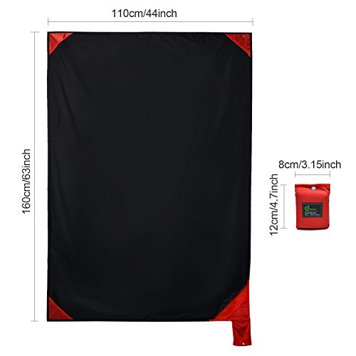 ODOLAND Allrounder Picknickdecke – Ultraleichte Stranddecke/Campingdecke, zusammenfaltbar auf Hosentaschenformat, wasserabweisende Outdoor Plane - 2