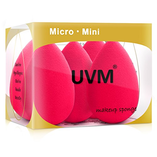 UVM 5pcs - Mini Precision Beauty Makeup Sponge Beauty Sponge Blender in Applicators, Blend Foundation Sponge (ROSE RED)