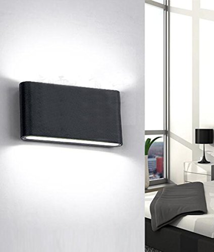 Lightess 12W Moderne LED Wandleuchte Außenwandleuchte Außenwasserdichten Outdoor-Wandleuchten quadratische Form Gartenbeleuchtung Balkon Gang Wandlampe Nachttischlampe, kaltes Weiß（Der Hauptbereich der Verwendung sind Indoor und Outdoor） - 5