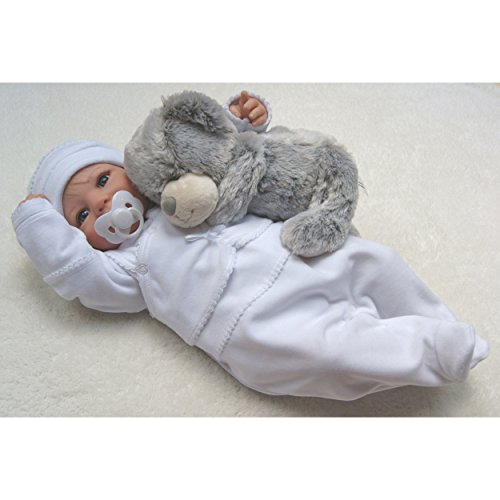 Baby Taufanzug 3-tlg. Set Strampler Jäckchen Mütze Nicki Taufkleidung Junge Taufkleider Mädchen - 3