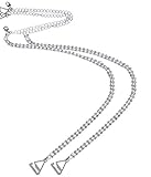tirantes sujetador brillantes  con Brillantes de Tirantes de Sujetador Transparente Filas Doble Revestido de Plata - par