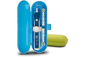 MEILINKEJI Medlife Lot de 2 étuis de voyage en plastique pour brosse à dents électrique série Oral-B Pro Bleu/vert