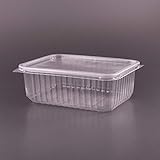 (Pack de 50 articles) 1000 ML en polypropylène de Grande conteneur à Salade à emporter Fast Food Boîte jetable Couvercles en Plastique, 1000 ML