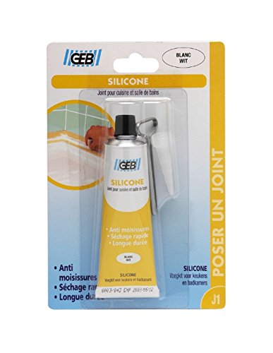 Preisvergleich Produktbild Mastic silicone pour joint sanitaire - 50 ml - Blanc - GEB