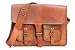 Produktbild handmadecart echtes Leder Messenger Bag für Damen und Herren | 40,6 cm Vintage braun tan Herren Taschen für Laptop Zwei Innentaschen; Handarbeit Schwarz Leinwand langer Schultergurt | Moonsave Damen Umhängetasche groß ein
