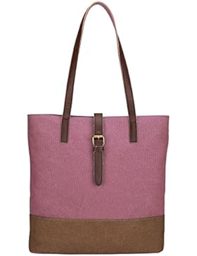 S-ZONE Frauen beiläufige Handtaschen Segeltuch Oberseiten Handgriff Beutel für 14 Inch Laptop Schulter Einkaufstaschen