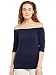 Hypernation Navy Blue Color Off Shoulder Cotton Top For Women RS.589.00