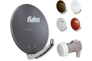 Fuba Digital Sat-Anlage 1 Teilnehmer | Satellitenschüssel Komplettset - Premium Aluminium 80cm Sat Schüssel Fuba DAA 780 in Wunschfarbe + DEK 117 Single LNB 1 Teilnehmer - HDTV, UHD(4K/8K), 3D