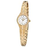 Regent Damen-Armbanduhr Elegant Analog Stahl ionenplattiert gold-Armband gold Quarz-Uhr URF306