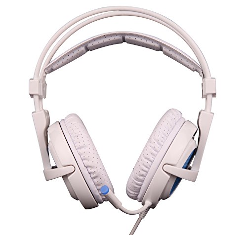 Sades A6  7 1  Surround Sonido Est  reo Pro PC Gaming Headset Auriculares con banda de alta sensibilidad con micr  fono Conector USB Over The de Ear Breat de conmutaci  n Volume Control LED de Leuchten  Color Blanco 