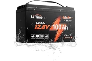 LiTime 12V 100Ah TM LiFePO4 Lithium Batteri med Köldskydd för Båtliv