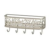 InterDesign Vine Mail, Letter Holder, Key Rack Organizer for Entryway, Kitchen - Wall Mount, Satin (Kitchen &amp; Home)