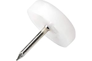 Adsamm® / 32 x Deslizante de plástico con clavo / Ø 18 mm / blanco / redondas / Patas de muebles con clavo de la máxima calidad de Adsamm®