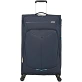 American Tourister Summerfunk Large Trolley Case, 79 cm | Blue, Expandable Softcase, 79H x 46.5W x 30.5D cm, 119L, 4kg, with