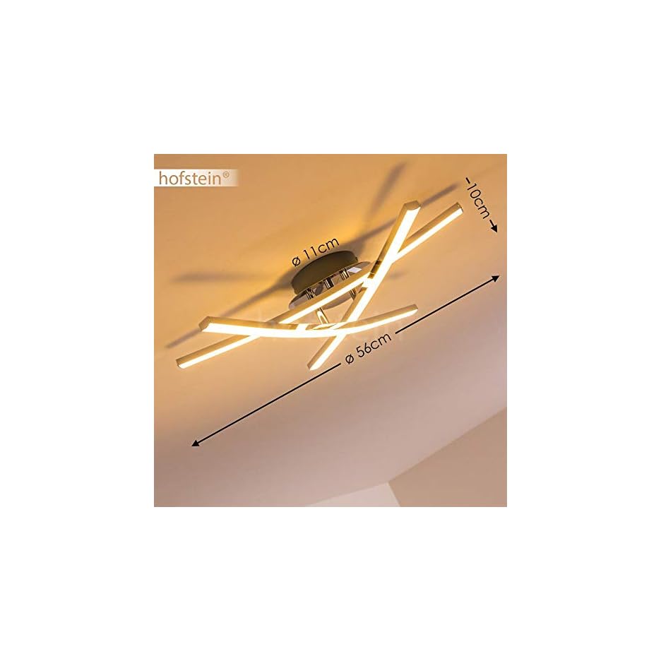 LED Deckenleuchte Atome, Deckenlampe aus Metall/Kunststoff in Chrom