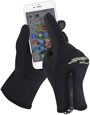 Sports Touchscreen Gloves Winter Warm Outdoor Windproof Cycling Running Climbing Skiing Smartphone Gloves for Men Women (Black, M)