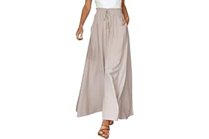 Odizli Damen Elegant Boho Blume Chiffon High Waist Locker Palazzo Lang Weite Hose Strandhose Sommerhose