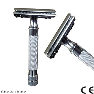33C Fine & shine Classic Safety Razor & leather safety pouch - No Blades Included with box - Image 2