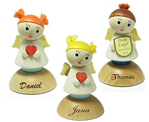 Preisvergleich Produktbild EIN sehr schöner Holz Schutzengel mit Gravur nach Wunsch.