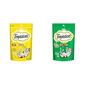 Temptations Cat Treat, Tasty Chicken Flavour - 85 g & Cat Treat, Seafood Medley Flavour - 85 g