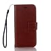 Produktbild Hozor Apple iPhone 6 / 6S (4,7 Zoll) Hülle - Reine Farbe Flip Case Handyhülle Wallet Etui Wildfarbe Schutzhülle Bookstyle Ledertasche Zubehör [Braun]