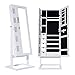 Produktbild DXP Schmuckschrank Standspiegel Weiß Für Ketten Ringe Ohrringe 150 x 56 x 44 cm Schmuckkasten mit Fotorahmen Doppeltür JCYJ09