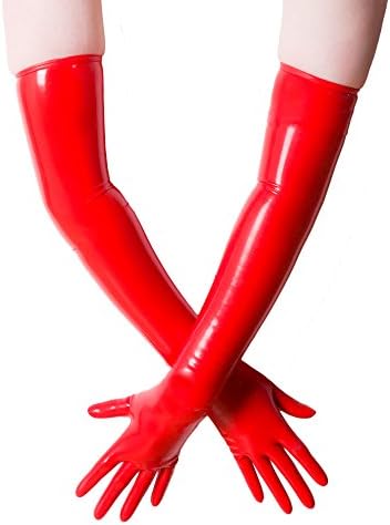 HONOUR Rubber Moulded Shoulder Length Latex Gloves in Red