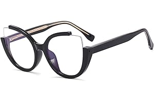 kachawoo Halb randlose Vintage Mode Gläser Rahmen Cat Eye Große rahmenlose blaue Licht Eyewears Elegante Brillen für Frauen 2023