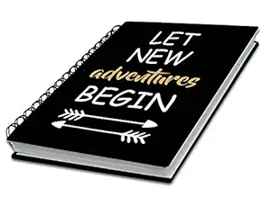 AccuPrints Hard Bound A5 (6 by 9 inch) wiro Notebook Diary Ruled 200 Pages with 12 Habit Development Pages for Personal and Office use. (Black Color)