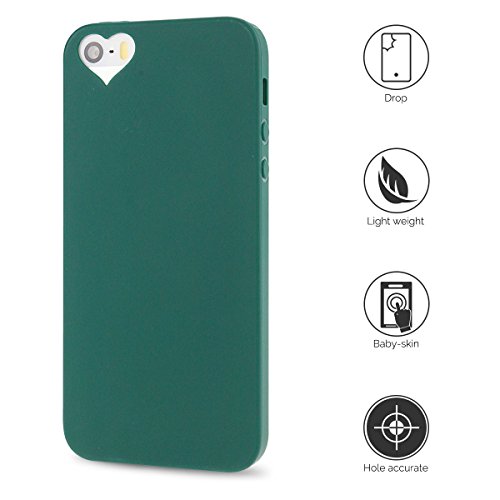 Funda iPhone 5S Carcasa iPhone SE Anfire Carcasa Ultra Delgado Mate TPU Silicona para Apple iPhone 5S SE 5 Suave Flexible Goma Protectora Caso Caja Anti Rasgu os Anti Choque Tapa Ligero Back Case Cover Color del Caramelo - Verde oscuro Funda iPhone 5S Carcasa iPhone SE Anfire Carcasa Ultra Delgado Mate TPU Silicona para Apple iPhone 5S SE 5 Suave Flexible Goma Protectora Caso Caja Anti Rasgu os Anti Choque Tapa Ligero Back Case Cover Color del Caramelo - Verde oscuro