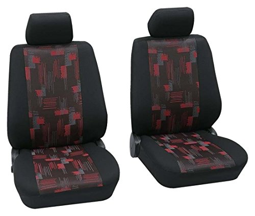 Preisvergleich Produktbild Faszination 92819, Autositzbezug Schonbezug, Vordersitzbezüge, Schwarz, Rot